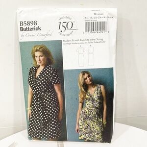 NEW Butterick Sewing Pattern B5898 Womens‎ Dress Sz Xxl-6X Uncut Factory Folded